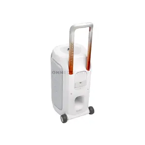 JBL PartyBox 330 White Portable Party Speaker, 280W JBL Sound, AI Sound Boost, Bluetooth 6.0, Adaptive Lightshow, 18-Hour Battery, IPX4 Splashproof, Auracast, Dual Mic & Guitar Inputs, Wheels & Handle