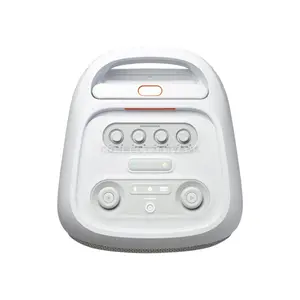JBL PartyBox Stage 320 White Portable Party Speaker, 240W RMS JBL Pro Sound, AI Sound Boost, Bluetooth 5.4, Adaptive Lightshow, 18-Hour Battery, IPX4 Splashproof, Auracast, Dual Mic & Guitar Inputs, Wheels & Handle
