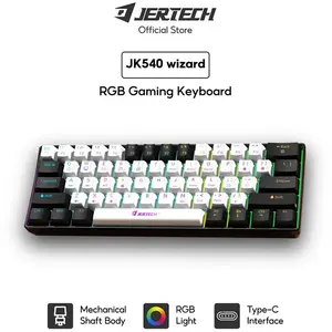 Jertech JK540 Wired Mechanical Gaming Keyboard, Full Size Layout, RGB Backlighting Effects, Mechanical Switch Design, USB Connectivity Gaming Keyboard