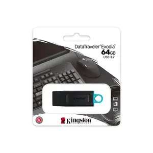 Kingston DataTraveler Exodia USB 3.2 Gen 1 Flash Drive, Up to 100MB/s Read Speed, Cap Design, USB-A Portable Storage Drive, DTX Series