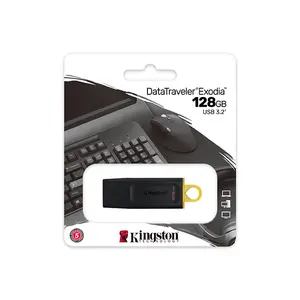 Kingston DataTraveler Exodia USB 3.2 Gen 1 Flash Drive, Up to 100MB/s Read Speed, Cap Design, USB-A Portable Storage Drive, DTX Series