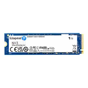 Kingston NV3 PCIe 4.0 NVMe M.2 SSD 1TB Internal Solid State Drive, M.2 2280, PCIe Gen 4x4, Up to 6,000MB/s Read & 4,000MB/s Write, 3D NAND Storage Upgrade