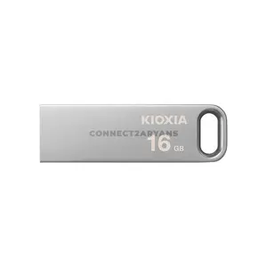 KIOXIA TransMemory U366 USB 3.2 Gen 1 USB-A Flash Drive, Up to 200MB/s Read Speed, 16GB to 128GB Capacity, Compact Metallic Body & Integrated Key Ring