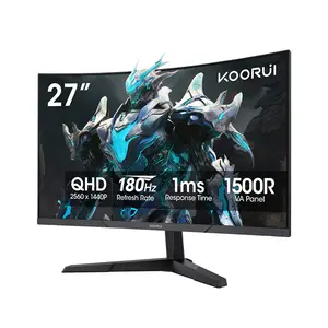 KOORUI 27E6QCA 27 Inch Curved QHD 180Hz VA Gaming Monitor, 2560×1440 Resolution, Curved VA Panel, High Refresh Rate Competitive Gaming Display
