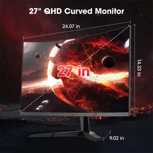 KOORUI 27E6QCA 27 Inch Curved QHD 180Hz VA Gaming Monitor, 2560×1440 Resolution, Curved VA Panel, High Refresh Rate Competitive Gaming Display
