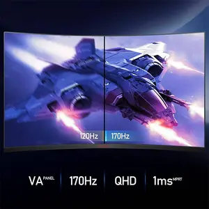 KOORUI 32E6QC 32-Inch Curved QHD Gaming Monitor, 2560×1440 Resolution, 170Hz Refresh Rate, Curved Display Design, High-Speed Gaming Visual Experience, Competitive Gaming Monitor
