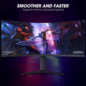 KOORUI 34E6UC 34 Inch Curved Ultrawide WQHD 165Hz Gaming Monitor, 3440×1440 Resolution, Curved VA Panel, High Refresh Rate Ultrawide Gaming Display