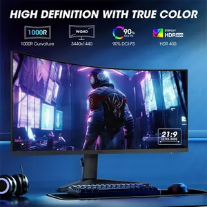 KOORUI 34E6UC 34 Inch Curved Ultrawide WQHD 165Hz Gaming Monitor, 3440×1440 Resolution, Curved VA Panel, High Refresh Rate Ultrawide Gaming Display