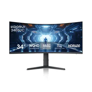KOORUI 34E6UC 34 Inch Curved Ultrawide WQHD 165Hz Gaming Monitor, 3440×1440 Resolution, Curved VA Panel, High Refresh Rate Ultrawide Gaming Display