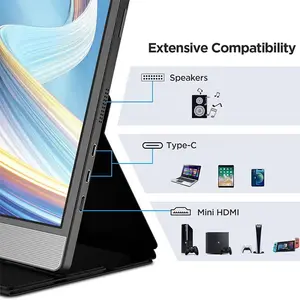 KOORUI E1511A 15.6 Inch FHD Portable Monitor, Full HD Resolution, Slim Travel Design, Portable Connectivity Productivity Display