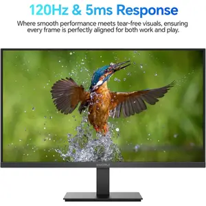 KOORUI E2411H 24 Inch FHD 120Hz IPS Monitor, Full HD Resolution, Frameless IPS Panel Design, High Refresh Rate Productivity Display