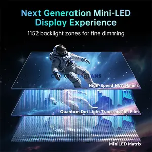 KTC M27T6 27-Inch 2K WQHD Mini LED Gaming Monitor, 2560×1440 Resolution, 180Hz Refresh Rate, HDR1400, 1152 Local Dimming Zones, HVA Panel, Quantum Dot, Adaptive Sync, 96% DCI-P3, HDMI 2.0 & DisplayPort 1.4