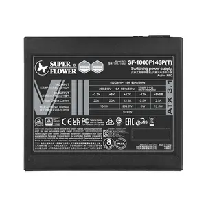 Super Flower LEADEX VIII Platinum PRO 1000W Power Supply Black, 80 PLUS Platinum Certified Efficiency, ATX 3.1 and PCIe 5.1 Ready, Fully Modular Cable Design, High-Performance Gaming and Creator PSU