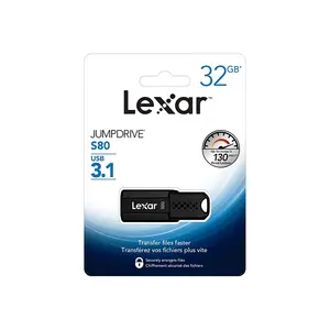 Lexar JumpDrive S80 USB 3.2 Gen 1 Flash Drive, Up to 150MB/s Read Speed, Retractable USB-A Connector, 256-Bit AES Encryption Portable Storage Drive