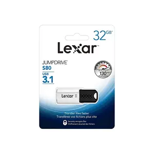 Lexar JumpDrive S80 USB 3.2 Gen 1 Flash Drive, Up to 150MB/s Read Speed, Retractable USB-A Connector, 256-Bit AES Encryption Portable Storage Drive