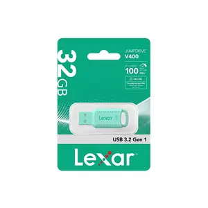Lexar JumpDrive V400 USB 3.2 Gen 1 Flash Drive, Up to 100MB/s Read Speed, Compact USB-A Portable Storage Drive, 256-Bit AES Encryption