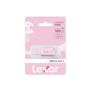 Lexar JumpDrive V400 USB 3.2 Gen 1 Flash Drive, Up to 100MB/s Read Speed, Compact USB-A Portable Storage Drive, 256-Bit AES Encryption