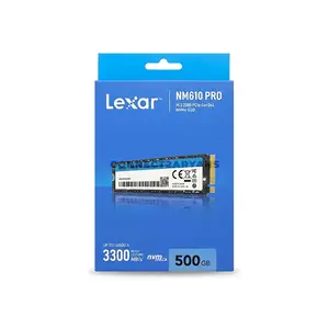Lexar NM610 PRO M.2 2280 PCIe Gen 3x4 NVMe SSD 500GB Internal Solid State Drive, Up to 3300MB/s Read Speed, 3D NAND, M.2 2280 High-Speed Storage Upgrade