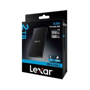 Lexar SL300 Portable SSD 2TB External Solid State Drive, Up to 1050MB/s Read Speed, USB 3.2 Gen 2 High-Speed Interface, Compact Portable Design, Reliable Storage Solution for Gaming and Professional Workflows