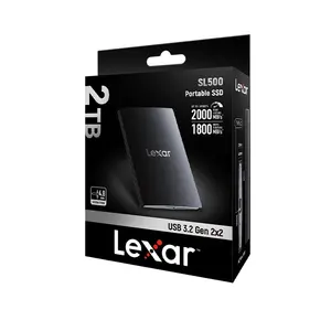 Lexar SL500 Portable SSD 2TB, External Solid State Drive, 2000MB/s, USB 3.2 Gen2x2, Compact Aluminum Design