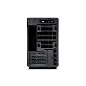 Lian Li DAN Case A3 mATX PC Case with Wood Glass Panel Black Edition, Compact Tempered Glass Chassis, Premium Wood Accent Design, Small Form Factor Gaming PC Case