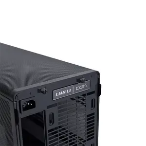 Lian Li DAN Case A3 mATX PC Case with Wood Glass Panel Black Edition, Compact Tempered Glass Chassis, Premium Wood Accent Design, Small Form Factor Gaming PC Case