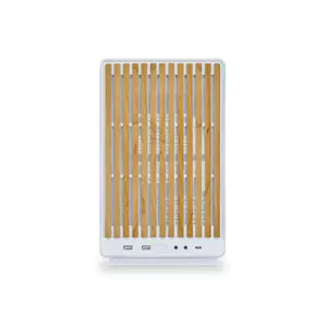 Lian Li DAN Case A3 mATX PC Case with Wood Glass Panel White Edition, Compact Tempered Glass Chassis, Premium Wood Accent Design, Small Form Factor Gaming PC Case