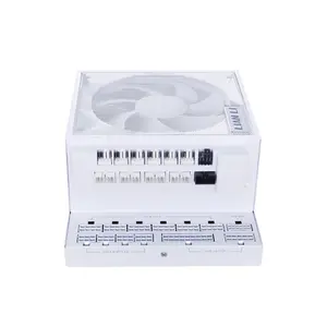 Lian Li Edge 1200W UK Power Supply White Edition, 80 PLUS Gold Certified Efficiency, Fully Modular Cable Design, Integrated USB Hub, High-Performance ATX PSU