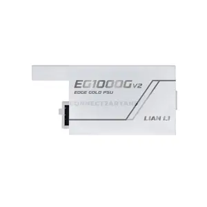 Lian Li EDGE Gold V2 1000W White Fully Modular L-Shaped Power Supply, ATX 3.1, 80 PLUS Gold + Cybenetics Gold + PPLP Gold, Dual-Color 12V-2×6 Connector, 120mm FDB Fan, Zero RPM Mode, EDGE Hub V2 Included, EG1000C