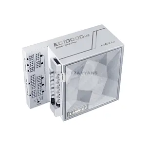 Lian Li EDGE Gold V2 1000W White Fully Modular L-Shaped Power Supply, ATX 3.1, 80 PLUS Gold + Cybenetics Gold + PPLP Gold, Dual-Color 12V-2×6 Connector, 120mm FDB Fan, Zero RPM Mode, EDGE Hub V2 Included, EG1000C