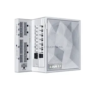 Lian Li EDGE Gold V2 1000W White Fully Modular L-Shaped Power Supply, ATX 3.1, 80 PLUS Gold + Cybenetics Gold + PPLP Gold, Dual-Color 12V-2×6 Connector, 120mm FDB Fan, Zero RPM Mode, EDGE Hub V2 Included, EG1000C