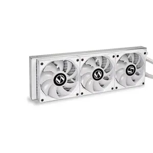 Lian Li Galahad 360 RGB Liquid CPU Cooler White Edition, 360mm Radiator Design, Triple Fan AIO Cooling System, Addressable RGB Lighting, High-Performance Liquid Cooling Solution
