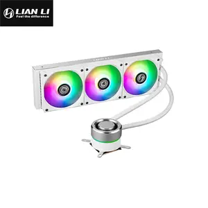 Lian Li Galahad 360 RGB Liquid CPU Cooler White Edition, 360mm Radiator Design, Triple Fan AIO Cooling System, Addressable RGB Lighting, High-Performance Liquid Cooling Solution