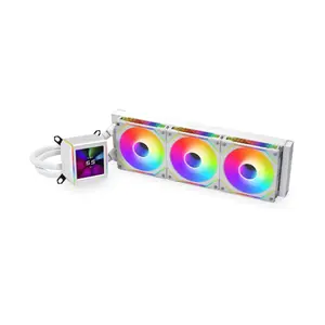 Lian Li GALAHAD II LCD 360 ARGB AIO Liquid CPU Cooler White, 360mm Radiator, 2.88-Inch IPS LCD Display, ARGB PWM Fans, Premium High-Performance Liquid Cooling Solution