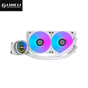 Lian Li Galahad II Trinity 240mm RGB Liquid CPU Cooler White Edition, Dual Fan AIO Cooling System, 240mm Radiator Design, Addressable RGB Lighting, High-Performance Liquid Cooling
