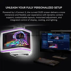 LIAN LI HydroShift II OLED Curved 360TL Black AIO Liquid CPU Cooler, 6.67-Inch 2288×1048 OLED, UNI FAN TL FLEX, 2600 RPM, 90.1 CFM, 3.97mmH₂O, 2800 RPM Turbo Pump, Model GHS2OLDC36TB