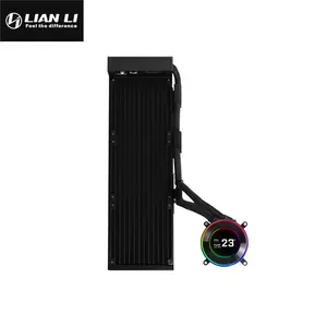 Lian Li HydroShift II LCD-C 360N Fanless Liquid CPU Cooler Black Edition, 360mm Radiator Design, LCD Display Pump Cap, Fanless AIO Cooling System, Premium Custom Cooling Solution
