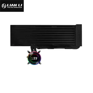 Lian Li HydroShift II LCD-C 360N Fanless Liquid CPU Cooler Black Edition, 360mm Radiator Design, LCD Display Pump Cap, Fanless AIO Cooling System, Premium Custom Cooling Solution