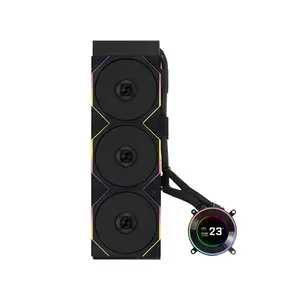 Lian Li HydroShift II LCD-C 360R ARGB AIO Liquid CPU Cooler Black, 360mm Radiator, 2.1-Inch IPS LCD Display, ARGB PWM Fans, High-Performance All-In-One Liquid Cooling Solution
