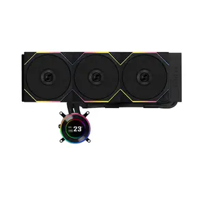 Lian Li HydroShift II LCD-C 360R ARGB AIO Liquid CPU Cooler Black, 360mm Radiator, 2.1-Inch IPS LCD Display, ARGB PWM Fans, High-Performance All-In-One Liquid Cooling Solution