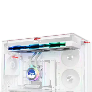 Lian Li HydroShift II LCD-C 360R ARGB AIO Liquid CPU Cooler White, 360mm Radiator, 2.1-Inch IPS LCD Display, ARGB PWM Fans, High-Performance All-In-One Liquid Cooling Solution