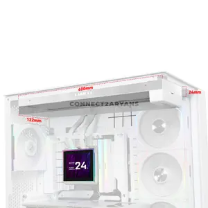 LIAN LI HydroShift II LCD-S 360N Fanless 360mm AIO Liquid CPU Cooler White GHS2LCDS36NW, 3200 RPM Pump, 3.4-Inch 60Hz IPS LCD, 480×480 Resolution & 24mm Slim Radiator
