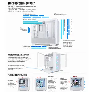 LIAN LI LANCOOL III RGB E-ATX Mid-Tower PC White Case, 435mm GPU Support, Dual 420mm Radiator Support, 4 Pre-Installed 140mm PWM Fans, 187mm CPU Cooler Clearance & Tempered Glass