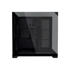 Lian Li O11 Vision Compact Mid Tower PC Case Black Edition, Tempered Glass Panoramic Chassis, Seamless Showcase Design, Premium Gaming and Performance PC Case