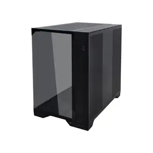 Lian Li O11 Vision Compact Mid Tower PC Case Black Edition, Tempered Glass Panoramic Chassis, Seamless Showcase Design, Premium Gaming and Performance PC Case