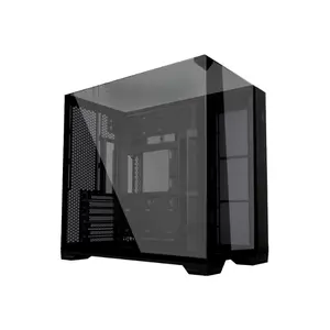 Lian Li O11 Vision Compact Mid Tower PC Case Black Edition, Tempered Glass Panoramic Chassis, Seamless Showcase Design, Premium Gaming and Performance PC Case