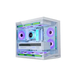 Lian Li O11D Mini V2 Micro-ATX PC Case White Edition, Dual Chamber Tempered Glass Chassis, Compact Showcase Design, Premium Small Form Factor Gaming Case
