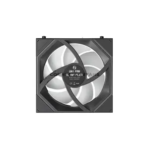 Lian Li UNI FAN SL-INF FLEX 120 Reverse Blade Black 3-Pack ARGB Case Fans, 120mm PWM, 200–2200 RPM, 65.7 CFM Airflow, 2.85mmH₂O Static Pressure, Infinity Mirror RGB, FDB Bearing, L-Wireless Controller Included, 12RSLIN1F3B