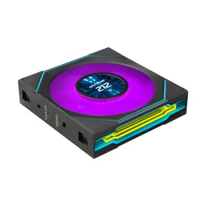 LIAN LI UNI FAN SL-INF LCD FLEX 120 Black ARGB PWM Case Fans 3-Pack, Standard Blade, 1.8-Inch 400×400 LCD, 2000 RPM, 59.2 CFM, 2.34mmH₂O, 64 LEDs, FDB Bearing, Model 12SLIND1F3B