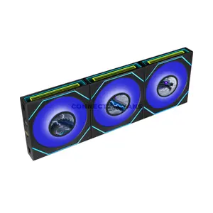 LIAN LI UNI FAN SL-INF LCD FLEX Reverse 120 Black ARGB PWM Case Fans 3-Pack, 1.8-Inch 400×400 LCD, 2200 RPM, 65.7 CFM, 2.85mmH₂O, 58 LEDs, FDB Bearing, Model 12RSLIND1F3B